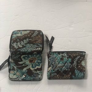 Vera Bradley wallet & coin purse set EUC